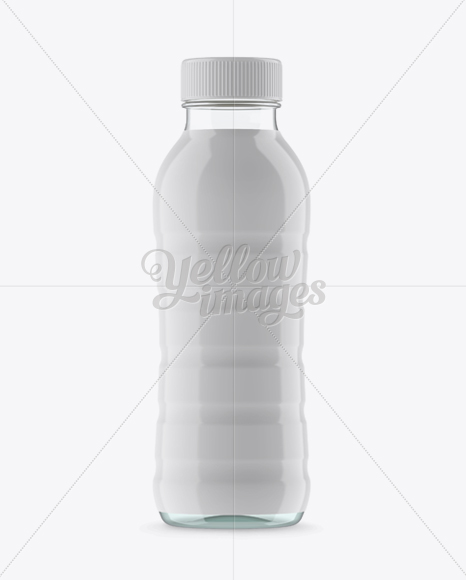 Clear PET Bottle In Shrink Sleeve Mockup - Front View