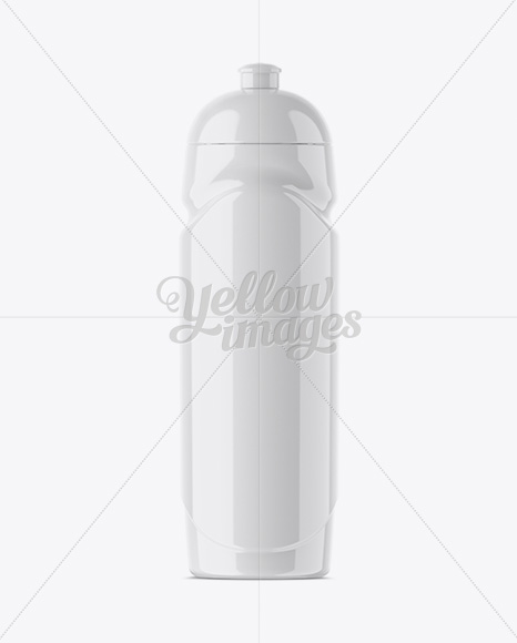 Glossy Sport Bottle Mockup - Front View