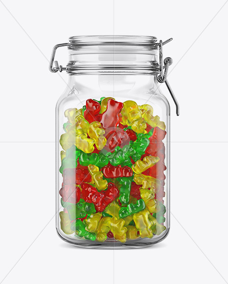 Gummy Bears Glass Jar Mockup