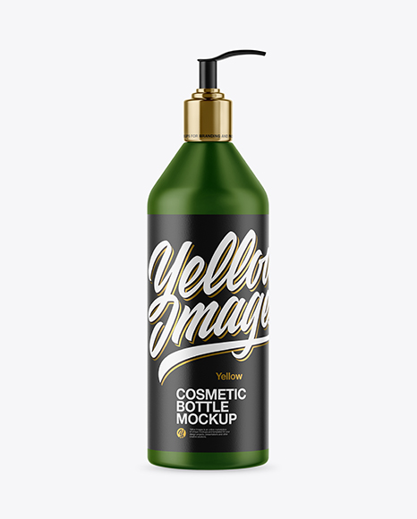 Matte Cosmetic Bottle with Pump Mockup