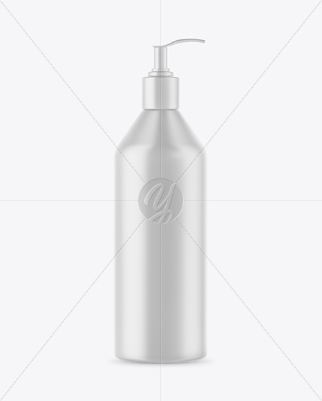 Matte Cosmetic Bottle with Pump Mockup