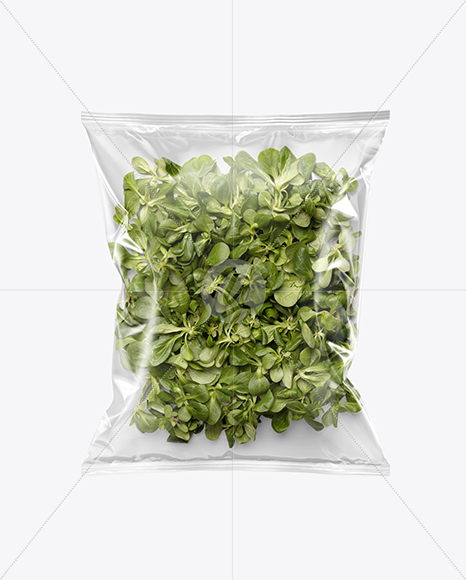 Plastic Bag With Corn Salad Mockup