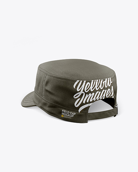 Field Cap Mockup - Snapback+Cap+Mockup+-+Back+Half+Side+View+(High-Angle+Shot+...