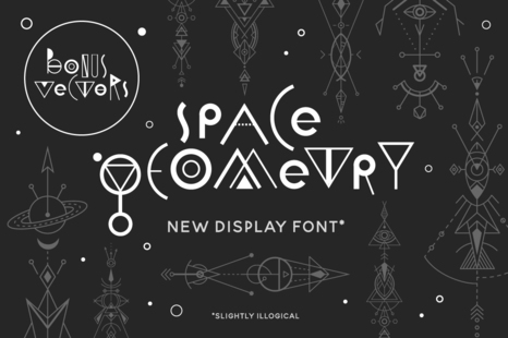 Space Geometry Font + Vector Bonuses - Vector arrows