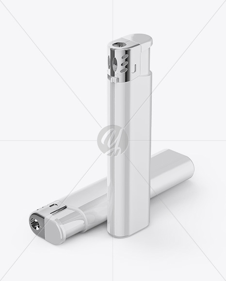 Glossy Plastic Lighter Mockup