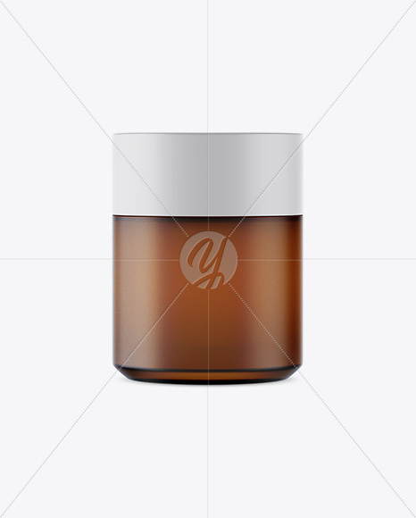 Amber Glass Cosmetic Jar Mockup