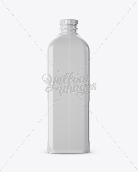 2L Gloss Plastic Milk Jug Mockup - Front and Back Views - Free Download