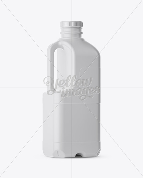 Matt Plastic Milk Jug Mockup - Halfside Back View - Free Download