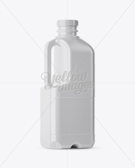 Gloss Plastic Milk Jug Mockup - Halfside Back View - Free Download ...