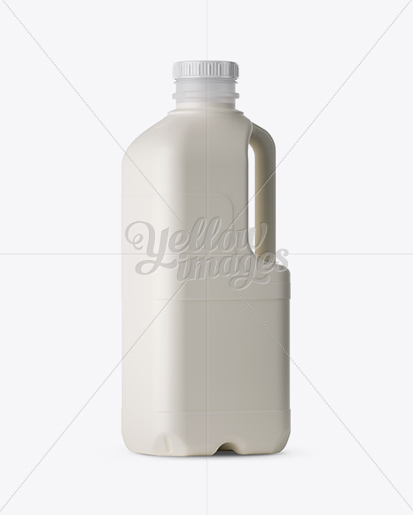 Frosted Plastic Milk Jug Mockup - Halfside View