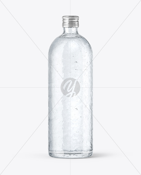 Glass Bottle with Water Mockup