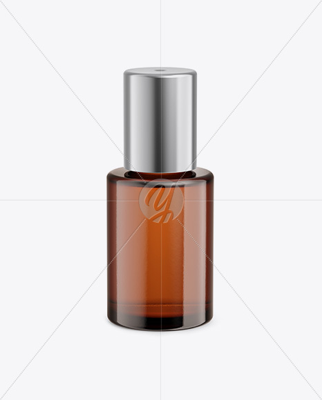 Amber Glass Cosmetic Bottle Mockup