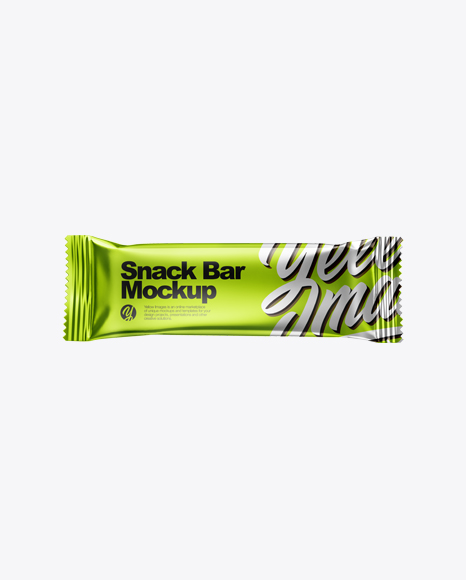 Metallic Snack Bar Mockup - Chocolate bar mockup