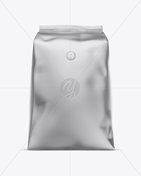 1kg Matte Metallic Coffee Bag Mockup