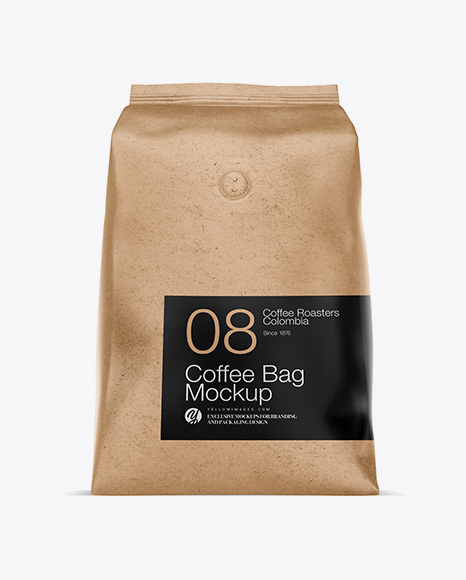 1kg Kraft Paper Coffee Bag Mockup