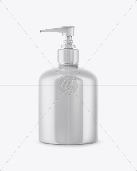 Glossy Cosmetic Bottle with Pump Mockup