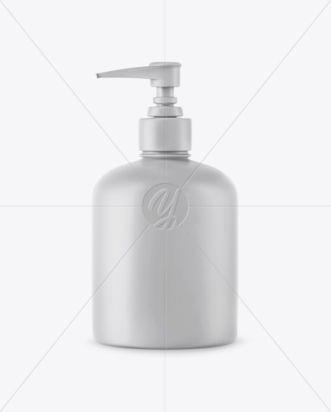 Matte Cosmetic Bottle with Pump Mockup