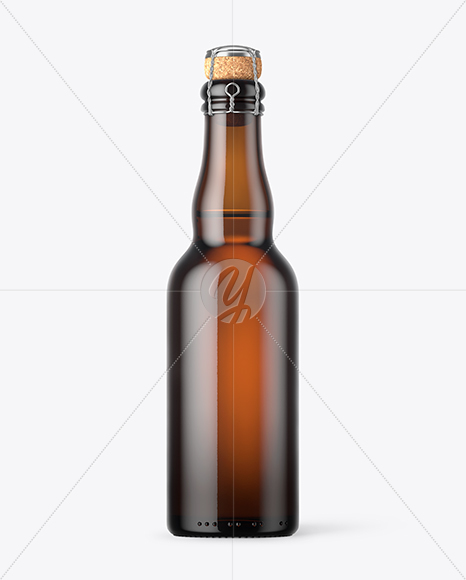 375ml Amber Glass Beer Bottle Mockup