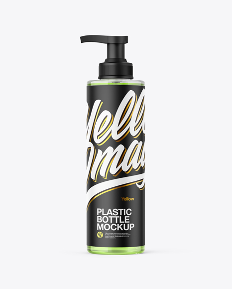 Clear Cosmetic Bottle with Pump Mockup - Label mockup bottle