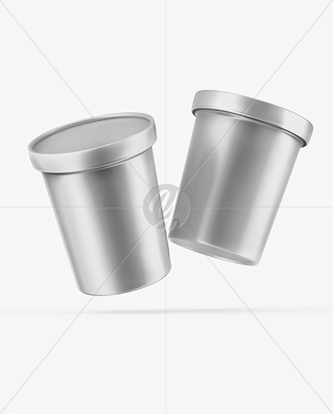 Two Metallized Ice Cream Cups Mockup - Free Download Images High