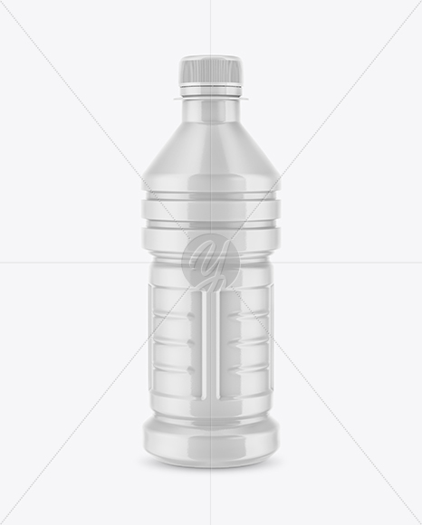 Plastic Bottle with Shrink Sleeve Mockup