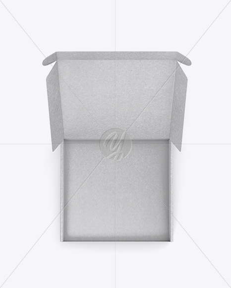 Opened Kraft Paper Box Mockup