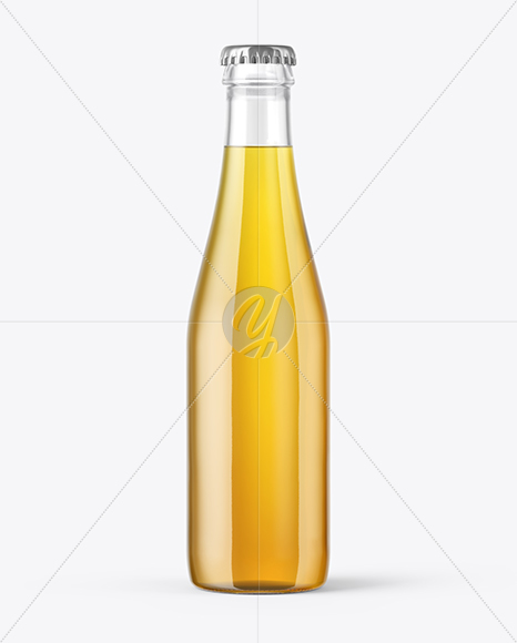 Clear Glass Lager Beer Bottle Mockup