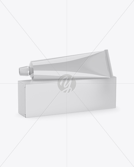 Paper Box w/ Glossy Tube Mockup