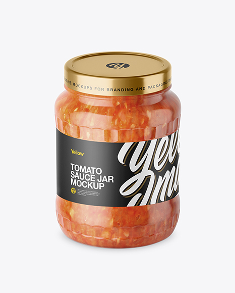 700ml Clear Glass Sauce Jar Mockup