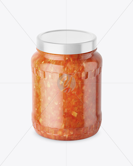 700ml Clear Glass Sauce Jar Mockup