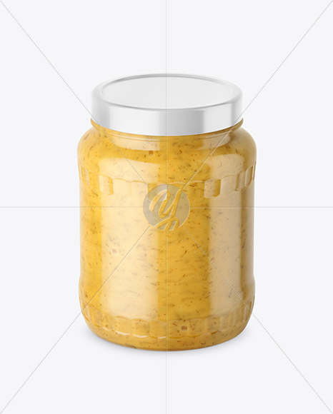 700ml Clear Glass Sauce Jar Mockup