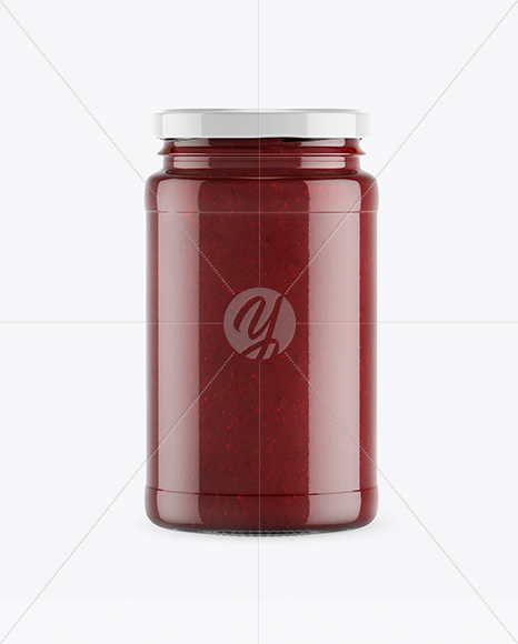 Clear Glass Jar w/ Jam Mockup