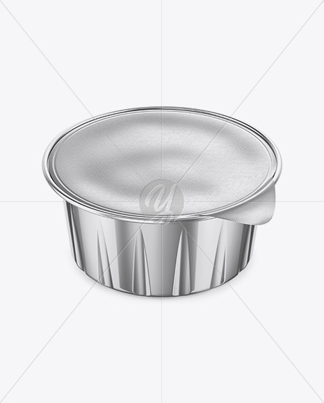 Metallic Cup with Foil Lid Mockup - High-Angle Shot