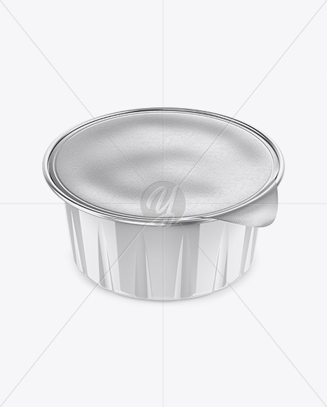 Glossy Cup with Foil Lid Mockup - High-Angle Shot