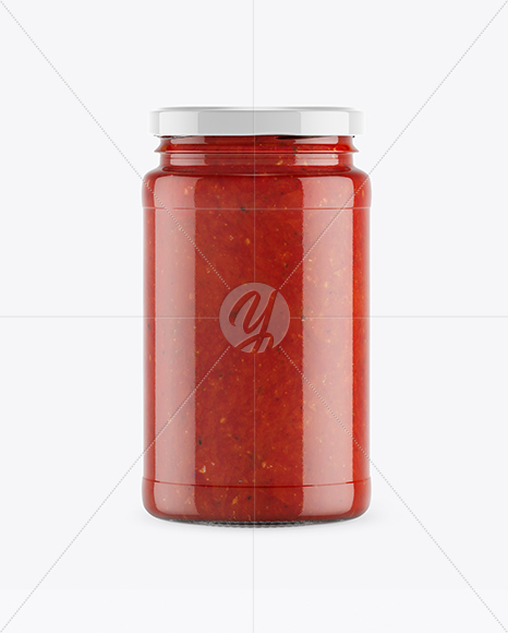 Clear Glass Jar w/ Sauce Mockup