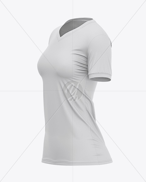 Women's Soccer V-Neck Jersey Mockup – Side View - Football T-shirt