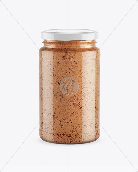 Clear Glass Jar w/ Sauce Mockup