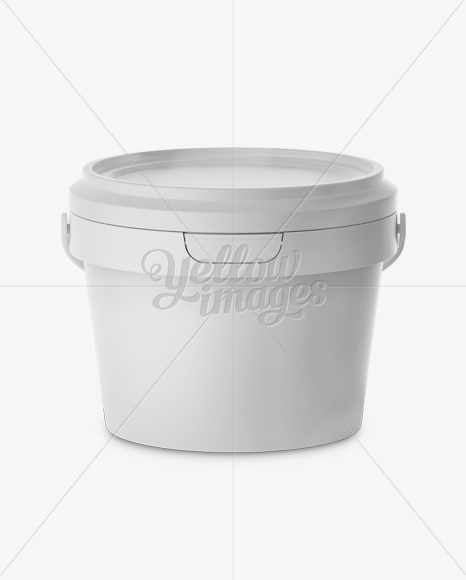 Plastic Paint Bucket Mockup - Front view (High-Angle Shot)