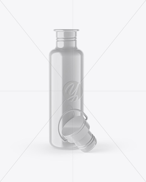 Opened Glossy Thermos Mockup