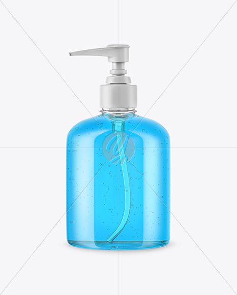 Clear Cosmetic Bottle with Pump Mockup