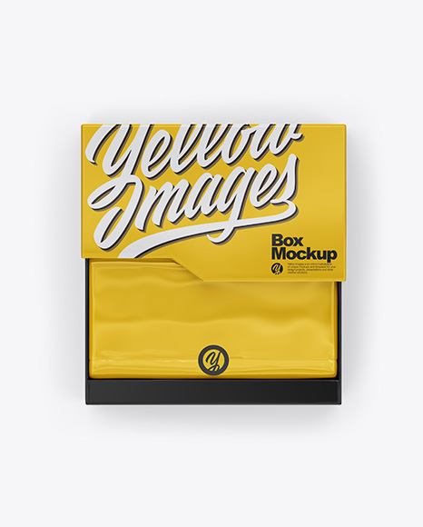 Opened Glossy Box Mockup - Rectangle box mockup
