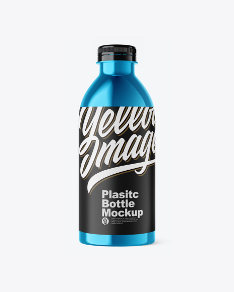 Metallic Plastic Bottle Mockup