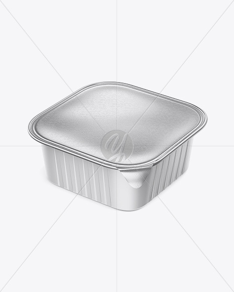 Square Matte Cup with Foil Lid Mockup - Half Side View (High-Angle Shot)