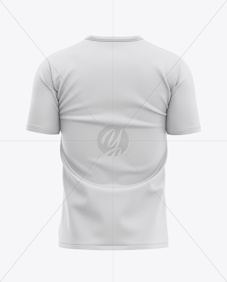 Men’s Soccer Y-Neck Jersey T-shirt Mockup - Back View - Football T-shirt Mockup