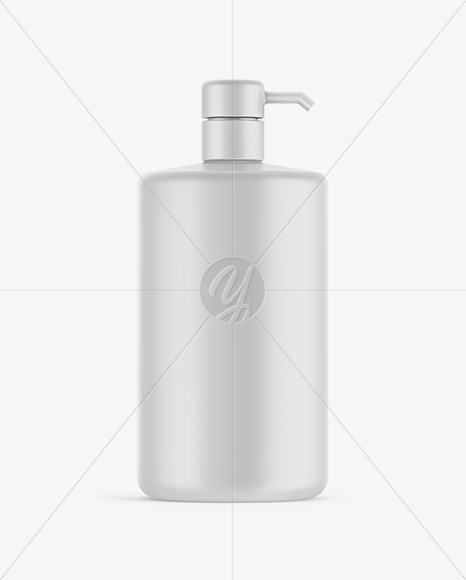 Matte Plastic Bottle with Pump Mockup