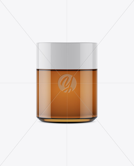 Amber Glass Cosmetic Jar Mockup Amber Glass Cosmetic Jar Mockup