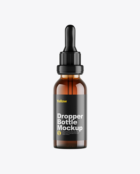 Amber Glass Dropper Bottle Mockup