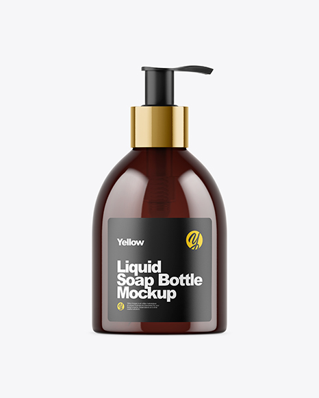 Amber Liquid Soap Bottle Mockup