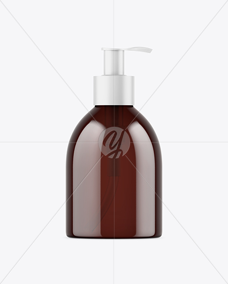 Amber Liquid Soap Bottle Mockup