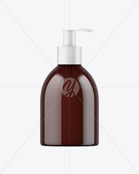 Amber Liquid Soap Bottle Mockup